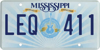 MS license plate LEQ411