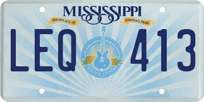 MS license plate LEQ413