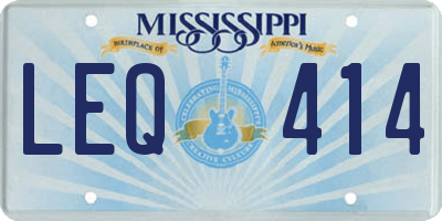 MS license plate LEQ414