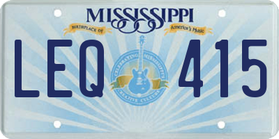 MS license plate LEQ415