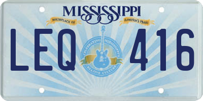 MS license plate LEQ416