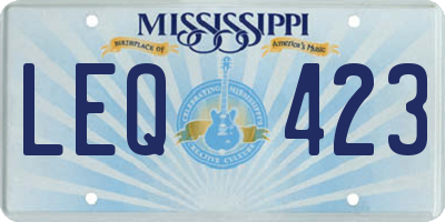 MS license plate LEQ423