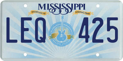 MS license plate LEQ425