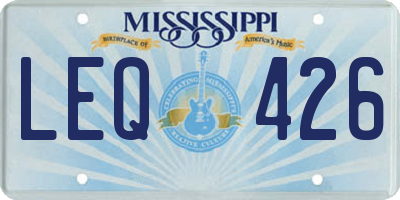 MS license plate LEQ426