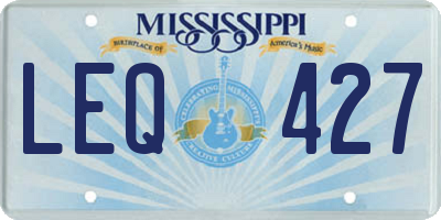 MS license plate LEQ427