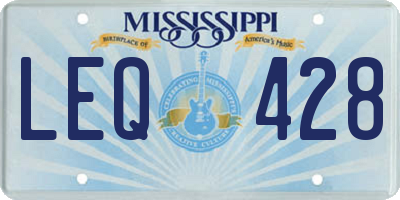 MS license plate LEQ428