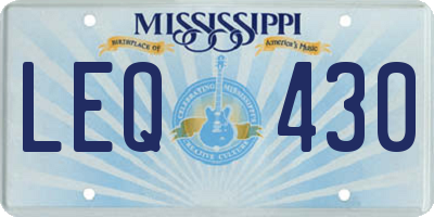 MS license plate LEQ430
