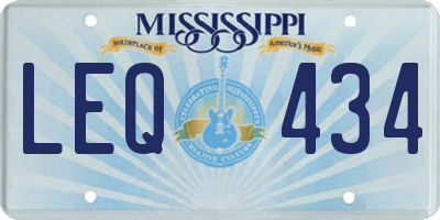 MS license plate LEQ434