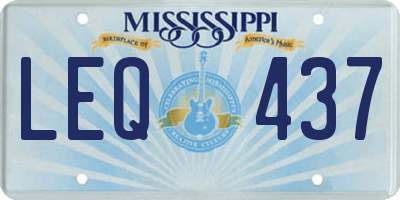 MS license plate LEQ437