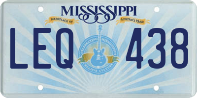 MS license plate LEQ438