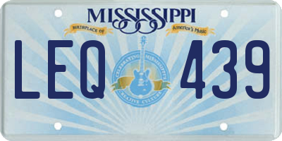 MS license plate LEQ439