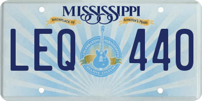 MS license plate LEQ440