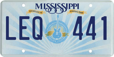 MS license plate LEQ441
