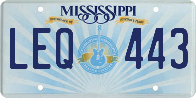 MS license plate LEQ443