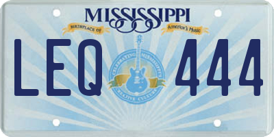 MS license plate LEQ444