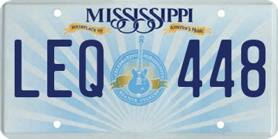 MS license plate LEQ448
