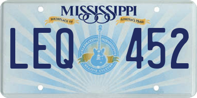 MS license plate LEQ452