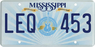 MS license plate LEQ453