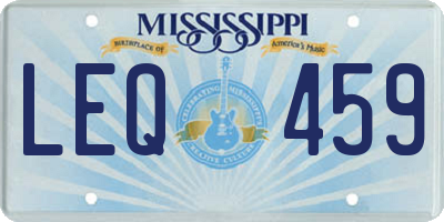 MS license plate LEQ459
