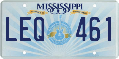 MS license plate LEQ461
