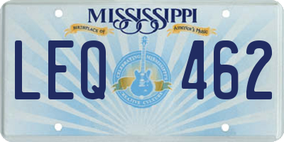MS license plate LEQ462