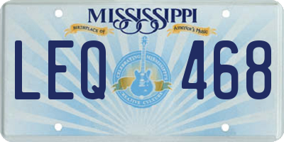 MS license plate LEQ468