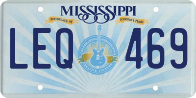 MS license plate LEQ469