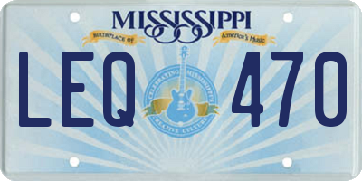 MS license plate LEQ470