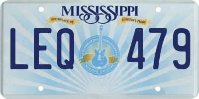 MS license plate LEQ479