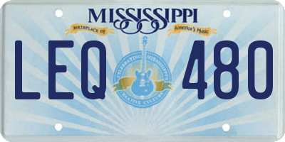MS license plate LEQ480