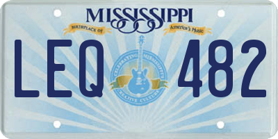 MS license plate LEQ482