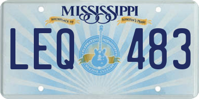 MS license plate LEQ483