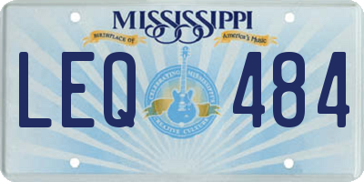 MS license plate LEQ484