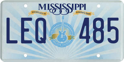MS license plate LEQ485