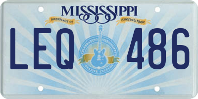 MS license plate LEQ486