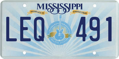 MS license plate LEQ491