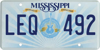 MS license plate LEQ492