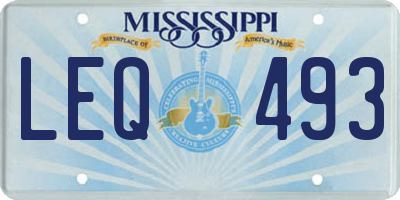 MS license plate LEQ493