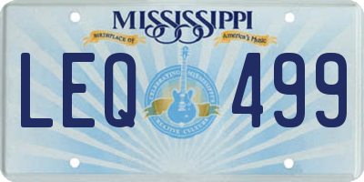 MS license plate LEQ499