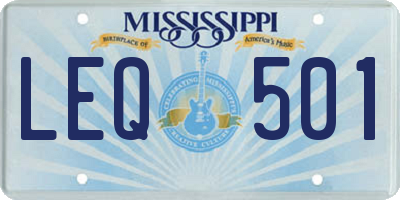 MS license plate LEQ501