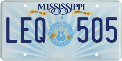 MS license plate LEQ505