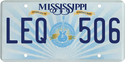 MS license plate LEQ506