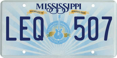 MS license plate LEQ507