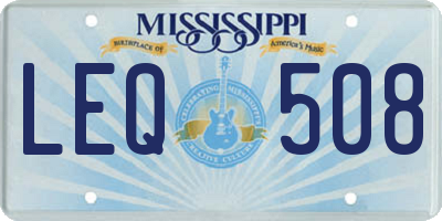 MS license plate LEQ508