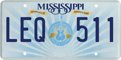 MS license plate LEQ511