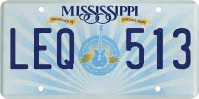 MS license plate LEQ513