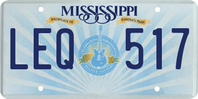 MS license plate LEQ517