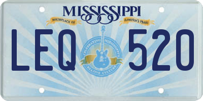 MS license plate LEQ520