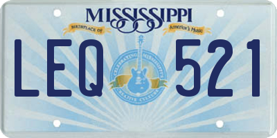 MS license plate LEQ521