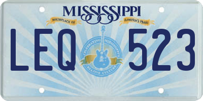 MS license plate LEQ523